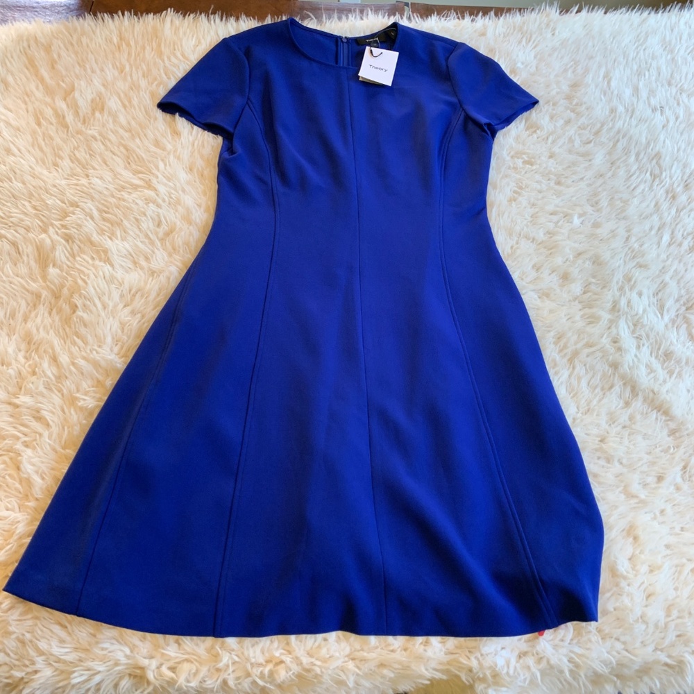 ❌SOLD❌Theory Modern Seamed Fit & Flare Shift Blue - Picture 5 of 8